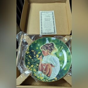 Ashley 8 1/2 Decorative Plate with Girl and Flowers